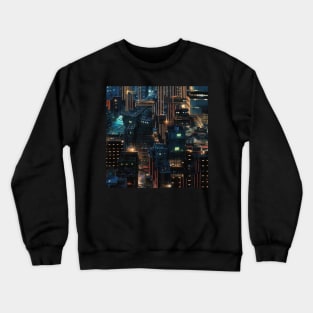 Cyber Circuit Cityscape Crewneck Sweatshirt